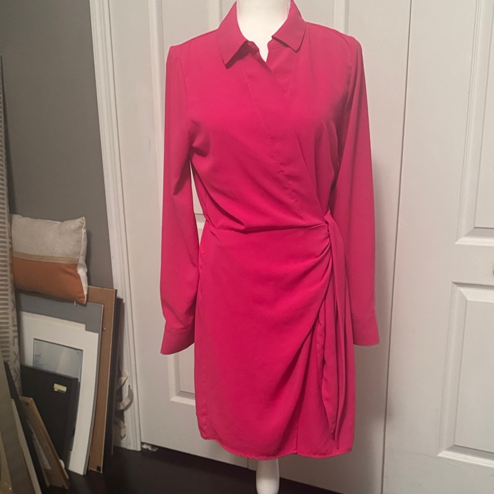 INC International Concepts Fuchsia Long Sleeve Dress